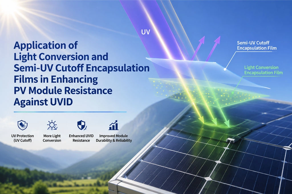 Application of Light Conversion and Semi-UV Cutoff Encapsulation Films in Enhancing PV Module Resistance Against UVID