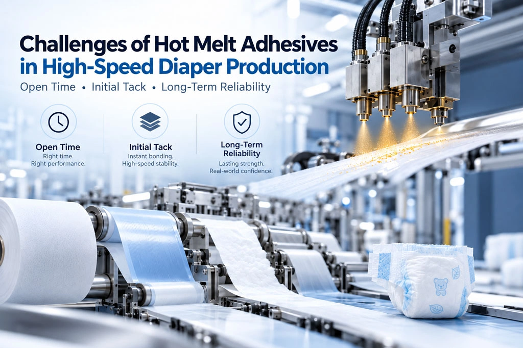 Challenges of Hot Melt Adhesives in High-Speed Diaper Production