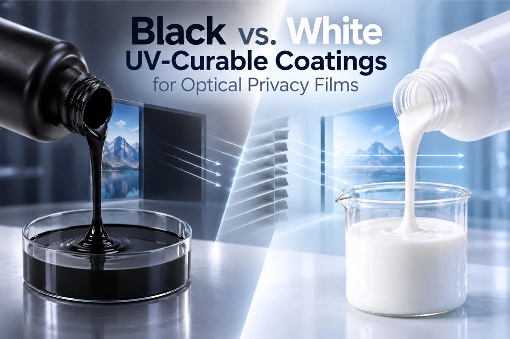 White vs. Black UV-Curable Coatings for Optical Privacy Films